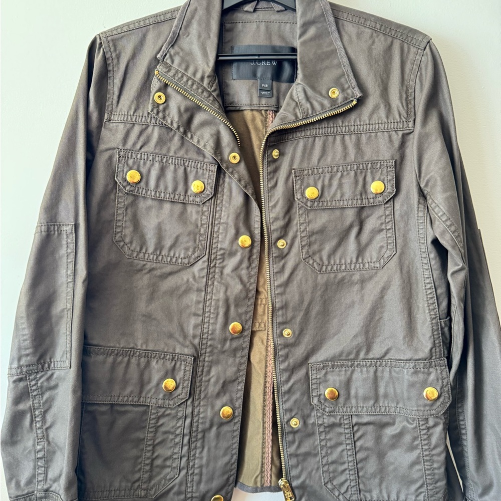 J. Crew jacket used but in good condition. Some tarnishing on the buttons.
